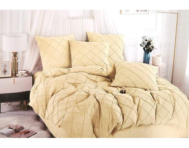 Комплект постільної білизни Koloco євро фланель/бавовна 06-207-12 Молочний (DR012765)