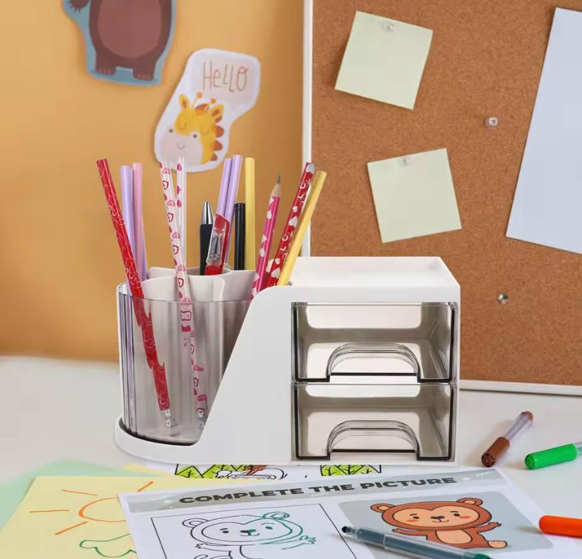 Органайзер для канцелярии с вращающимся стаканом на 6 отделений и выдвижными ящиками (0e577206) - фото 6 Органайзер для канцелярии с вращающимся стаканом на 6 отделений и выдвижными ящиками (0e577206) - фото 6