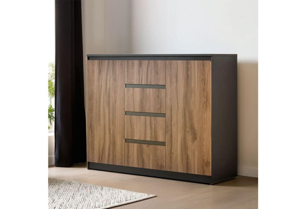 Комод Фріда 2-дверний з 4 шухлядами Чорний (000-000-639) - фото 5 Комод Фріда 2-дверний з 4 шухлядами Чорний (000-000-639) - фото 5