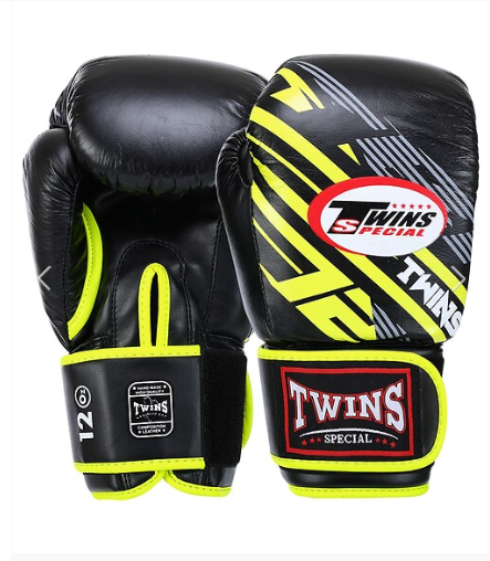 Боксерские перчатки TWN BO-5058 из натуральной кожи 12 унций Салатовый (27382837)