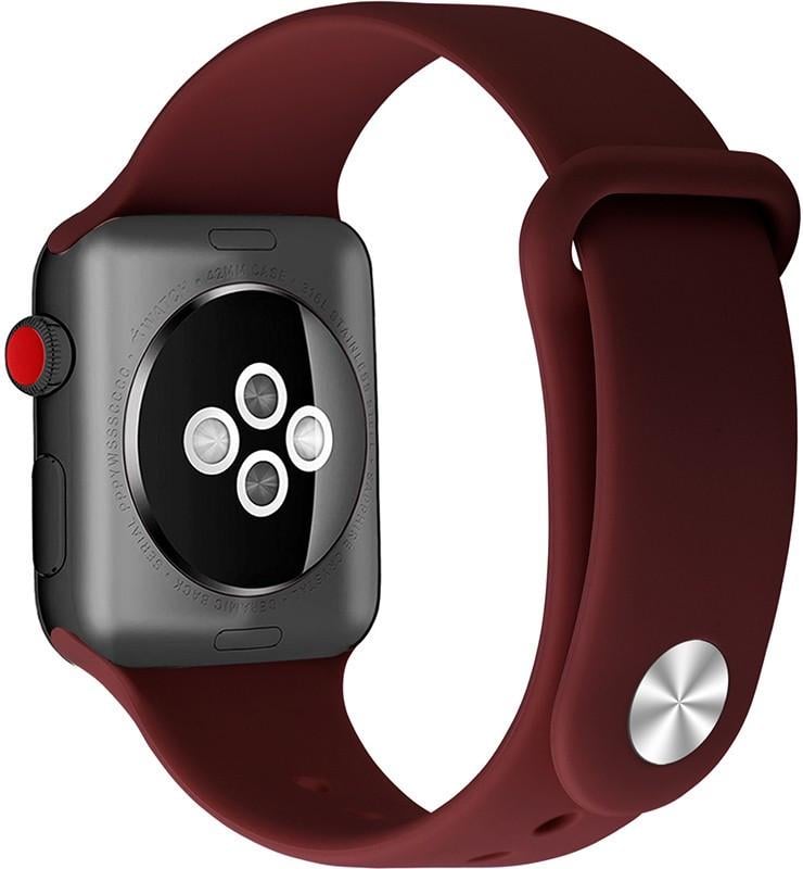 Ремешок UWatch Silicone Strap for Apple Watch 38/40 мм Wine Red - фото 2