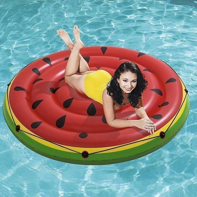 Матрас-плот надувной Bestway Арбуз 43140 двухместный 188х188 см (17998083) - фото 3 Матрас-плот надувной Bestway Арбуз 43140 двухместный 188х188 см (17998083) - фото 3