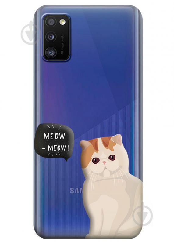 Прозрачный силиконовый чехол iSwag для Samsung Galaxy A41 с рисунком - Котенок (KS3092)