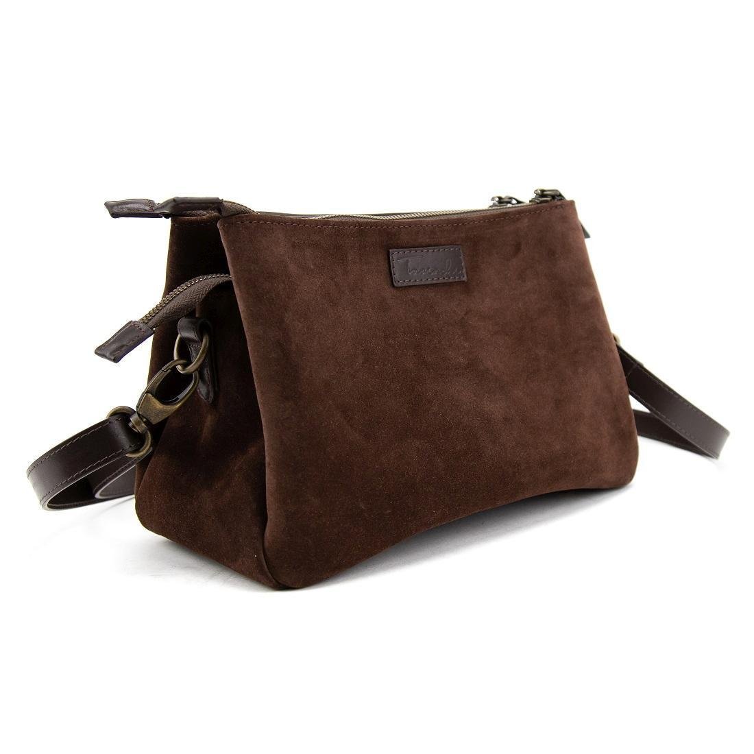 Женская сумка замшевая Tavinchi CH-011DB-Y на три отдела Шоколадный (2768688638)