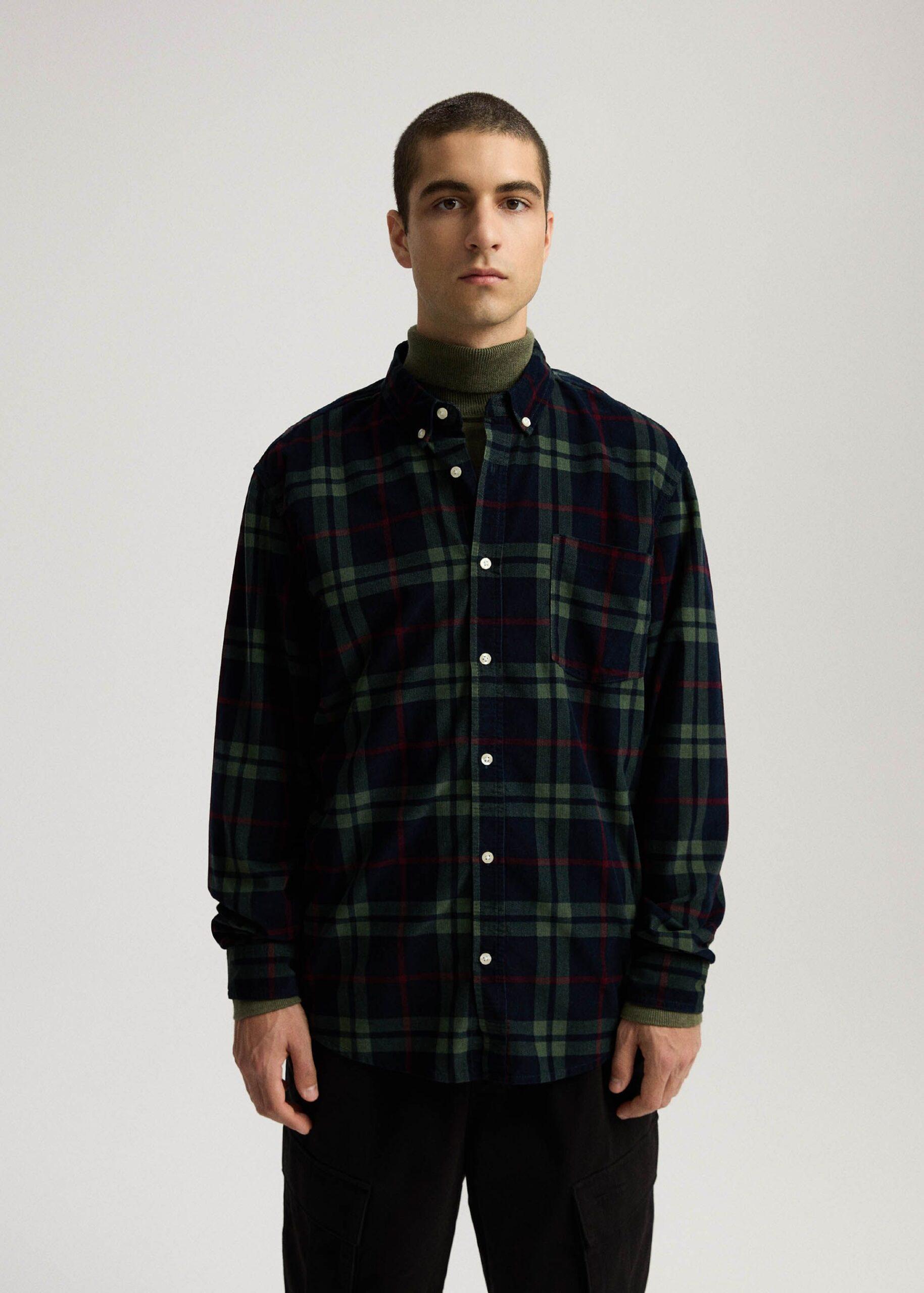 Рубашка клетчатая мужская Diverse TWILLS 255 XL Темно-зеленый (5905384188601)