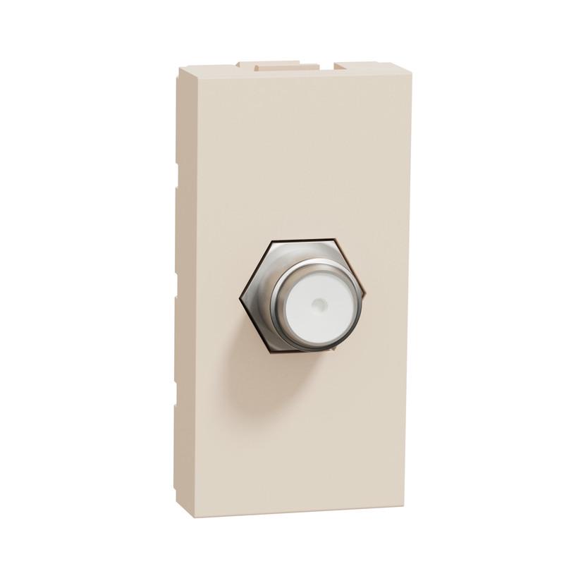 Розетка Schneider Electric ABS-UV Unica Coaxial F-type 1 модуль Бежевый (NU346844)