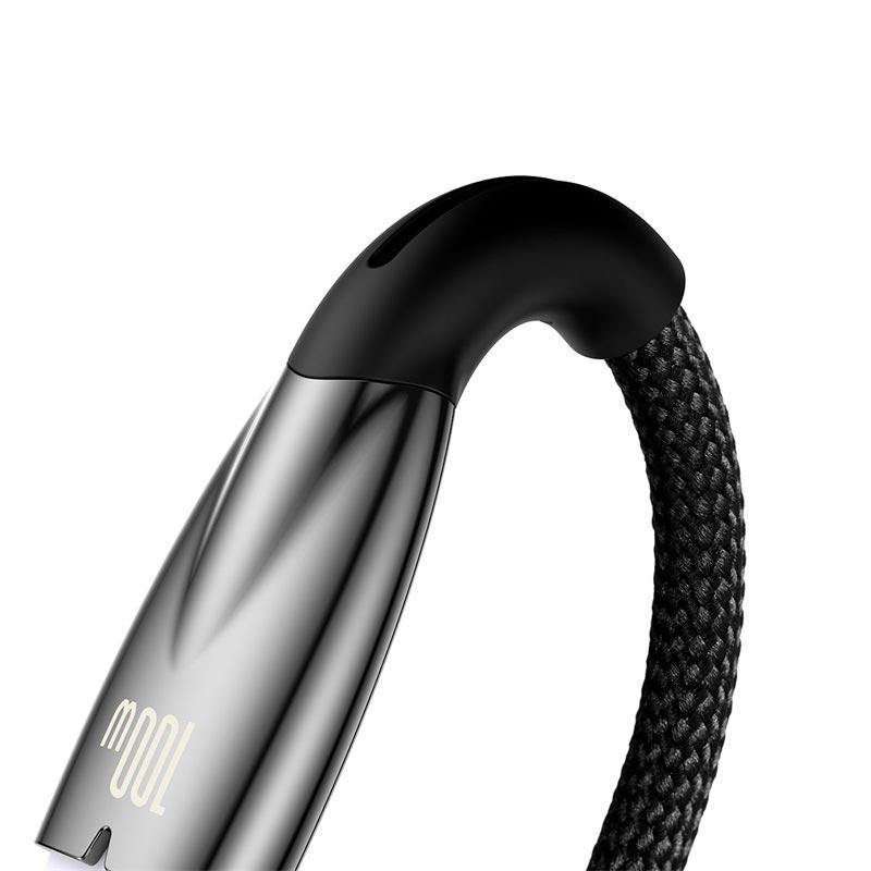 Кабель BASEUS Type-C Glimmer Series Fast Charging 200 см 100 W Black (CADH000501) - фото 3 Кабель BASEUS Type-C Glimmer Series Fast Charging 200 см 100 W Black (CADH000501) - фото 3