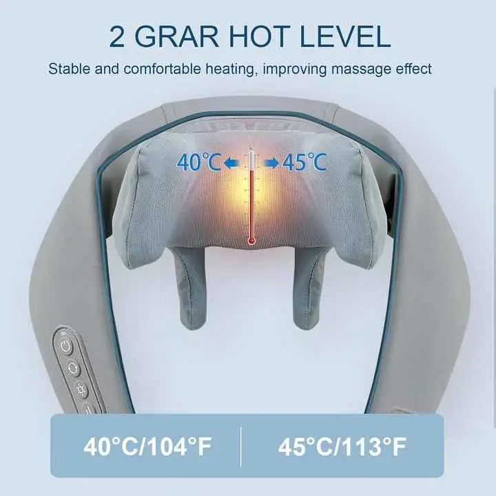 Массажер ударный для шеи и плеч Massager Shoulder Neck SF-L9 с аккумуляторным подогревом (23979172) - фото 5