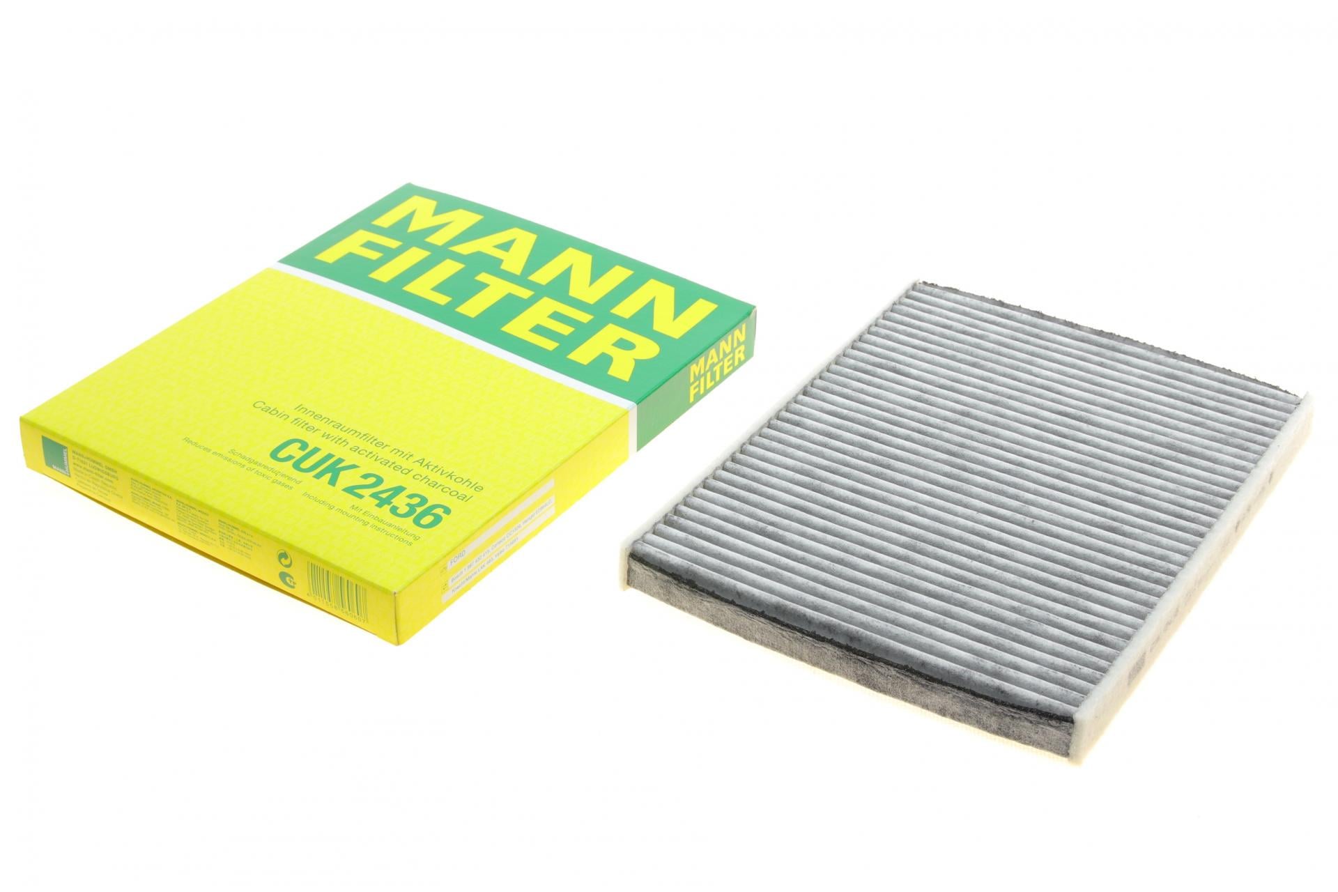 Фильтр салона Mann-Filter для Ford Fiesta 1,0-1,6TDCI 08- угольный (CUK 2436)