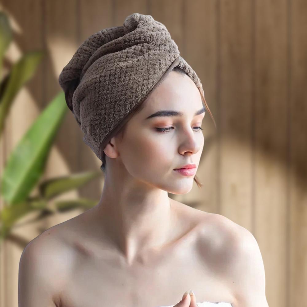 Рушник-тюрбан чалма для сушіння волосся Bestlove Кавовий у клітинку (HA-381) - фото 2 Рушник-тюрбан чалма для сушіння волосся Bestlove Кавовий у клітинку (HA-381) - фото 2