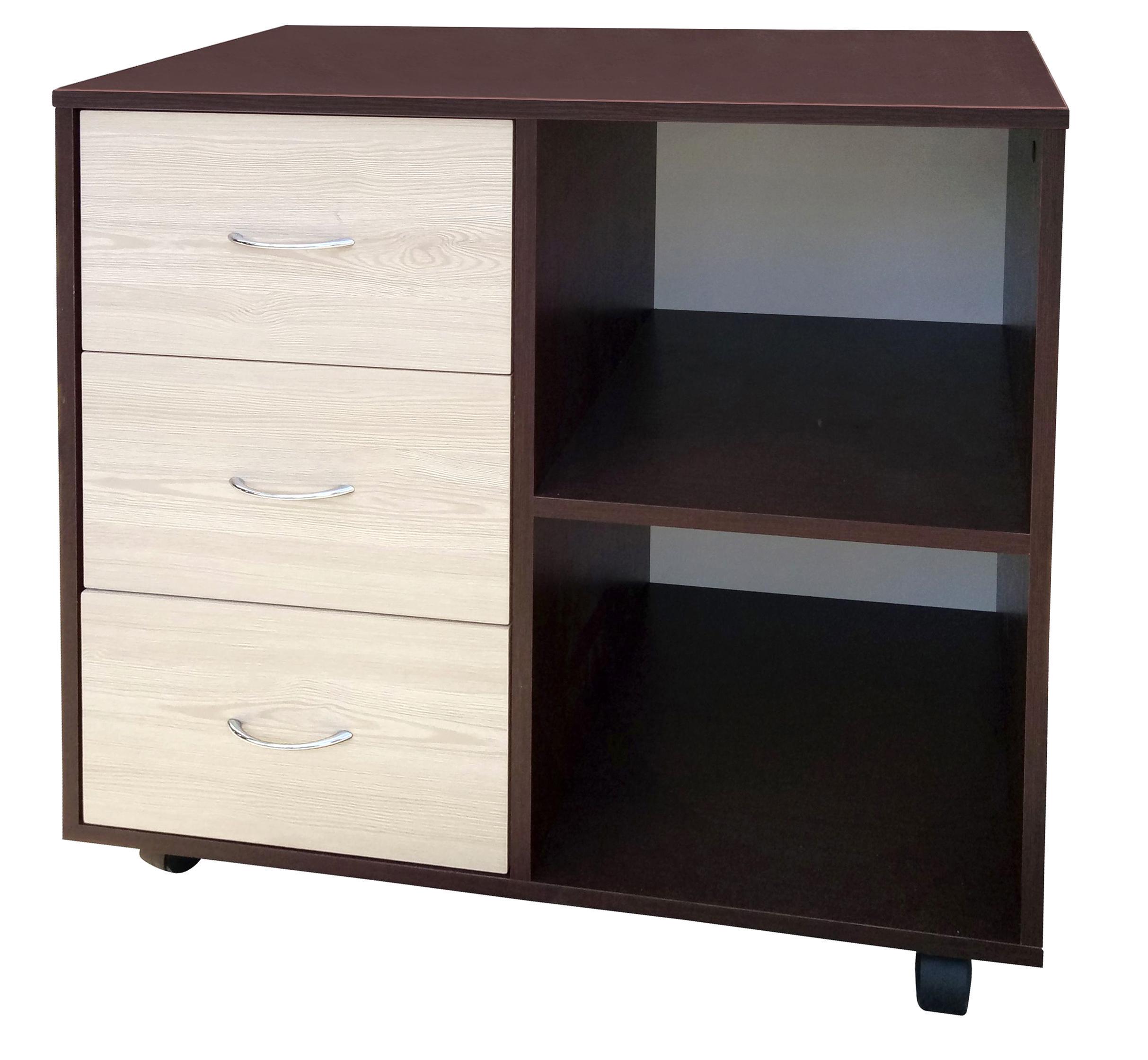 Тумба мобильная приставная МАКСИ-МЕбель Оптимус XR Венге магия/Родос светлый (5102937)