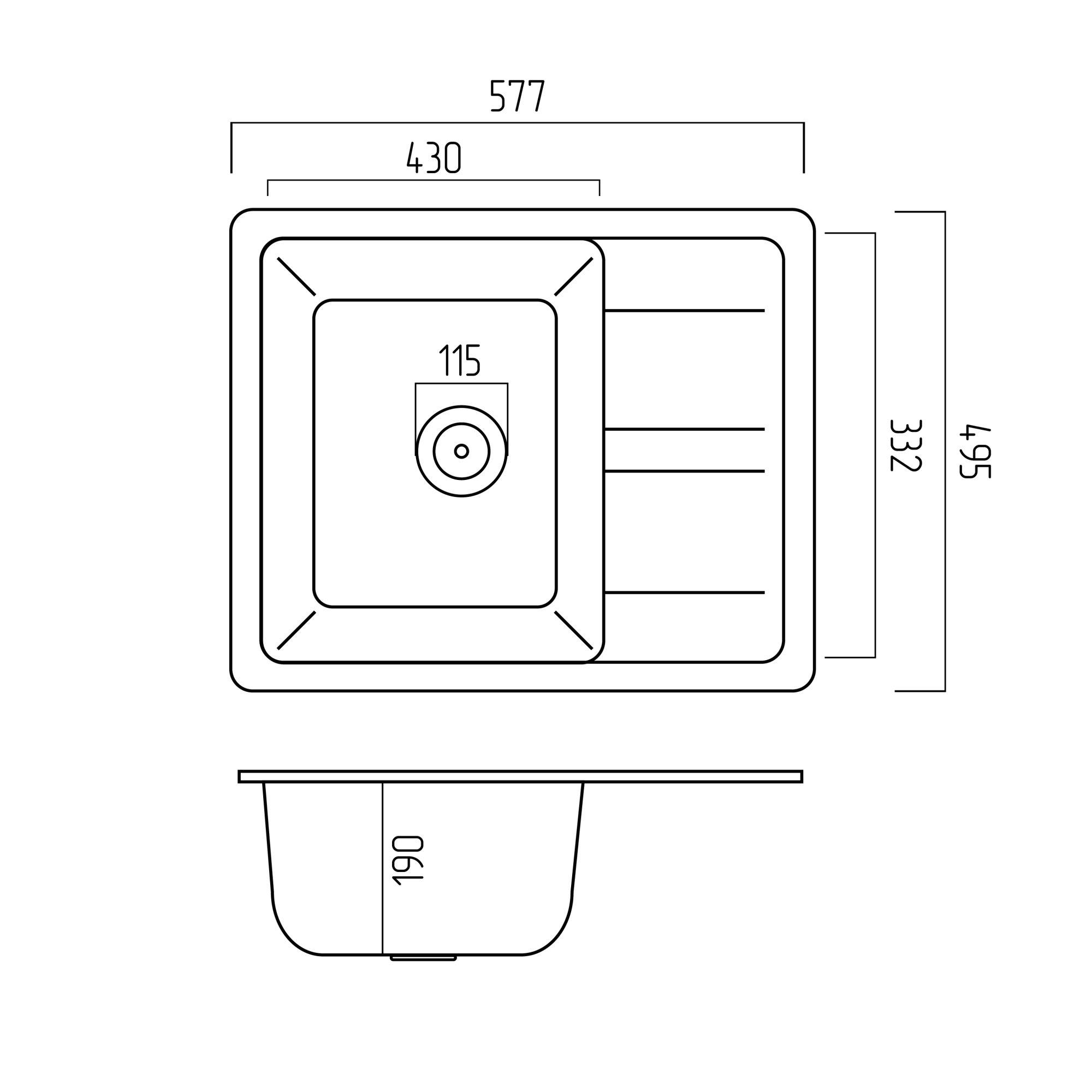 Мойка для кухни Platinum 5851 ARIA гранитная Песочная матовая - фото 2 Мойка для кухни Platinum 5851 ARIA гранитная Песочная матовая - фото 2