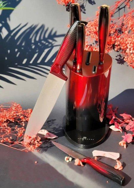 Набор ножей Edenberg 6 пр. с подставкой Red/Black (EB-11022)