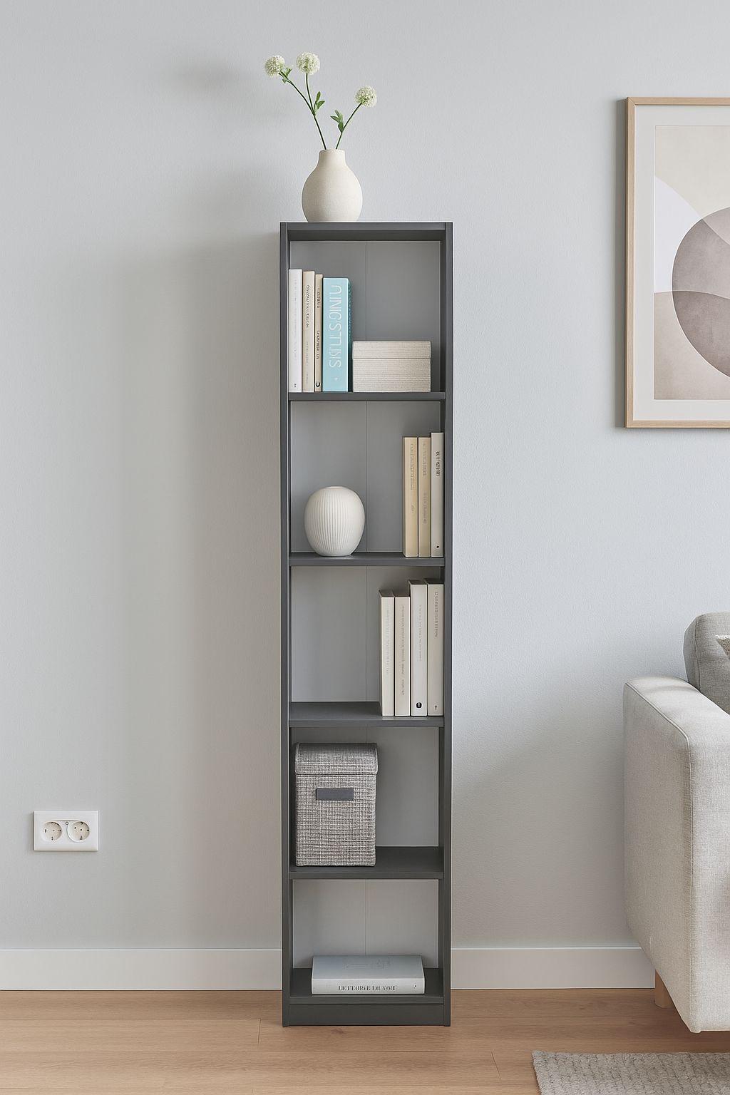 Стелаж підлоговий MEBLIBUD MODERN 200х40х30 см Антрацит - фото 2 Стелаж підлоговий MEBLIBUD MODERN 200х40х30 см Антрацит - фото 2