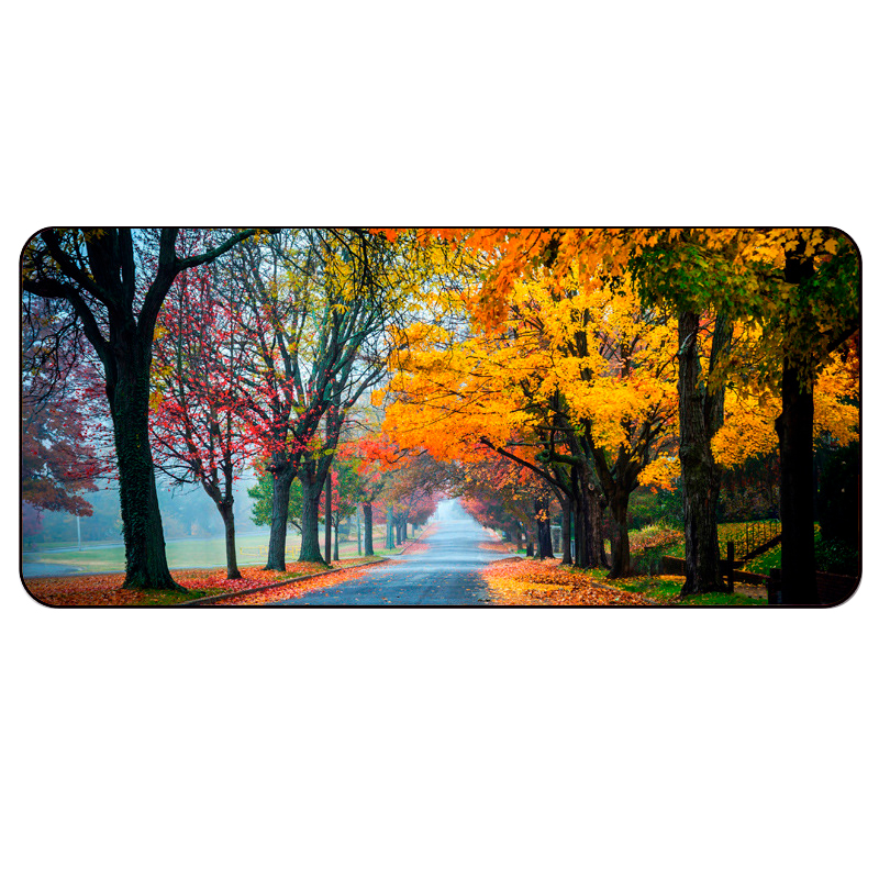Коврик для мышки тканевый Осенняя дорогая с боковой прошивкой 2 мм 300x600 мм (35739)