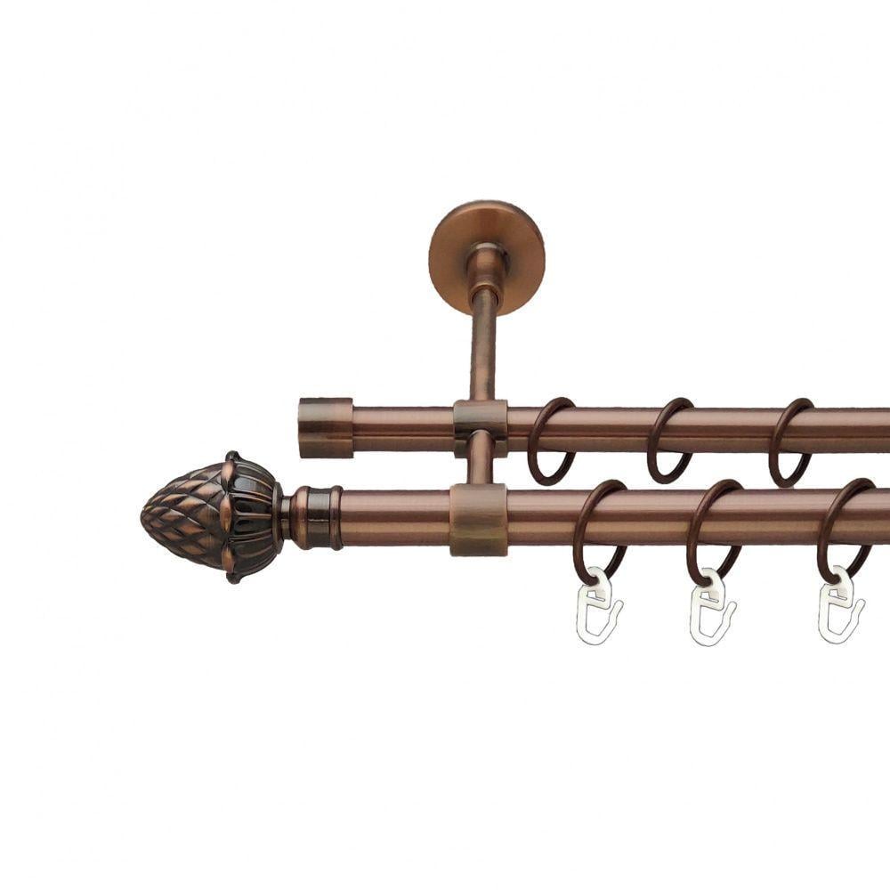 Карниз Orvit Цинара дворядний гладкий 19/16 мм 160 см Антична мідь (00-00012043)