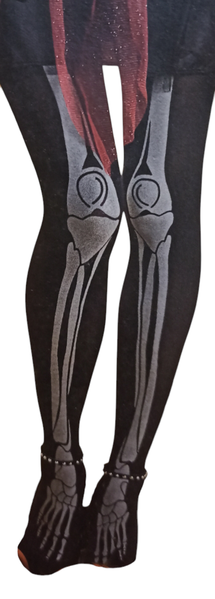 Колготки женские Скелет принт светящиеся в темноте на Хэллоуин 40 den М р. 42-44 Creora Черный (L0362)