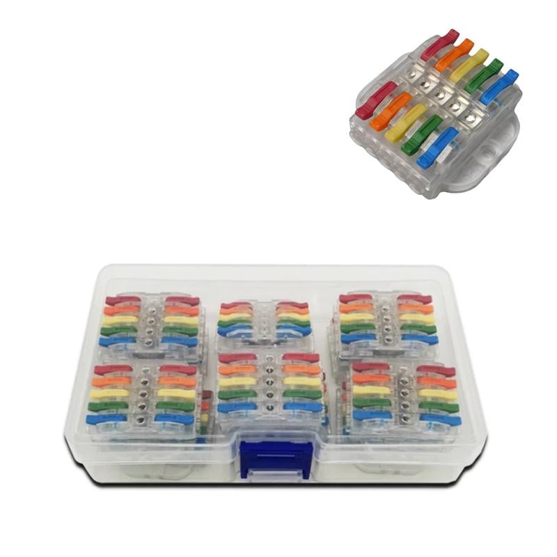 Набор клемм Tactix 0,08-4 мм2 32А 5х1-5х1 проходная одинарная 41,5х40,6х14,8 мм 11 шт. Разноцветный (KV223-5Tc-11box)