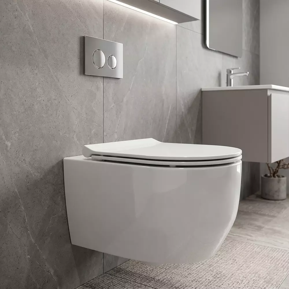 Унитаз подвесной Devit Art 3.0 3030140 безобедочный с крышкой Soft-Close Vortex Flush Белый глянец (35041579)