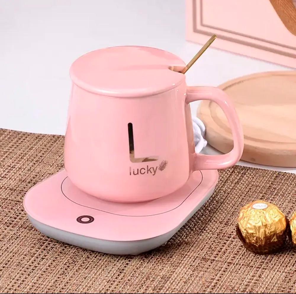 Чашка з підігрівом Lucky з підігрівом керамічна чашка з ложкою 400 мл Pink (451631069) - фото 6 Чашка з підігрівом Lucky з підігрівом керамічна чашка з ложкою 400 мл Pink (451631069) - фото 6