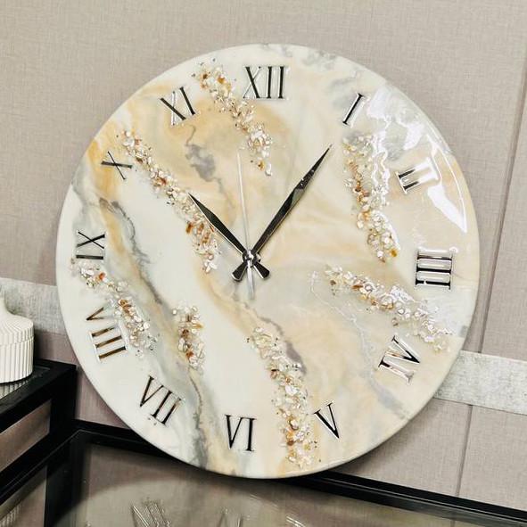 Часы настенные круглые из эпоксидной смолы EPOXY M122 95x95 см