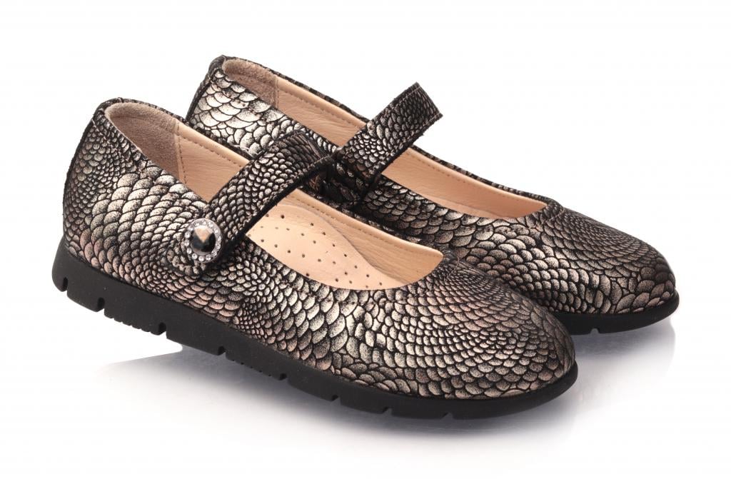 Туфли Topitop для девочек 1563 нубук р. 29 Черно-золотистый