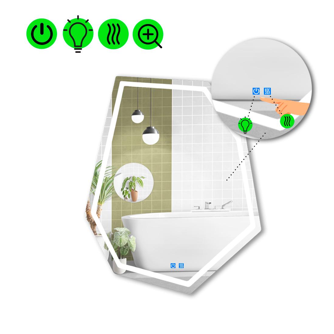 Зеркало с LED подсветкой Montagna 1 с двумя сенсорами 140x105 см
