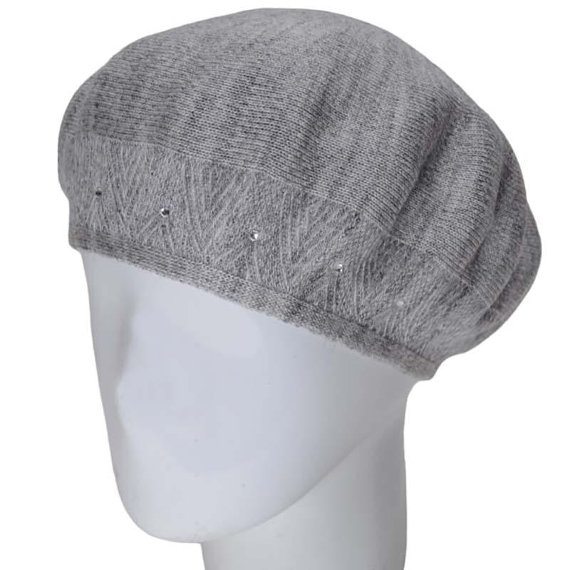 Берет женский Lirus Ника двойной шерстяной тонкой вязки Светло-серый (111632)