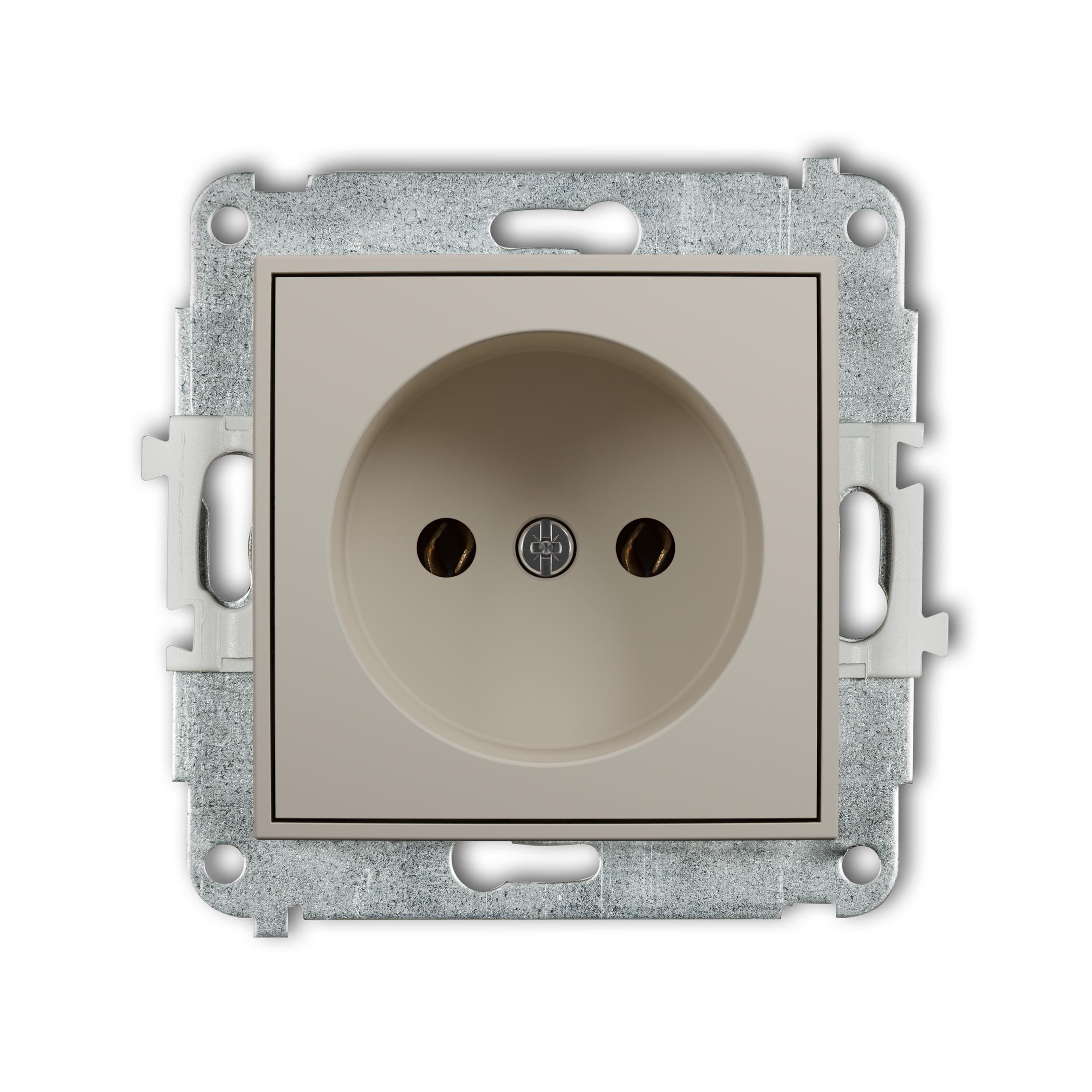 Розетка Karlik Mini без заземления Taupe (60MGP-1)