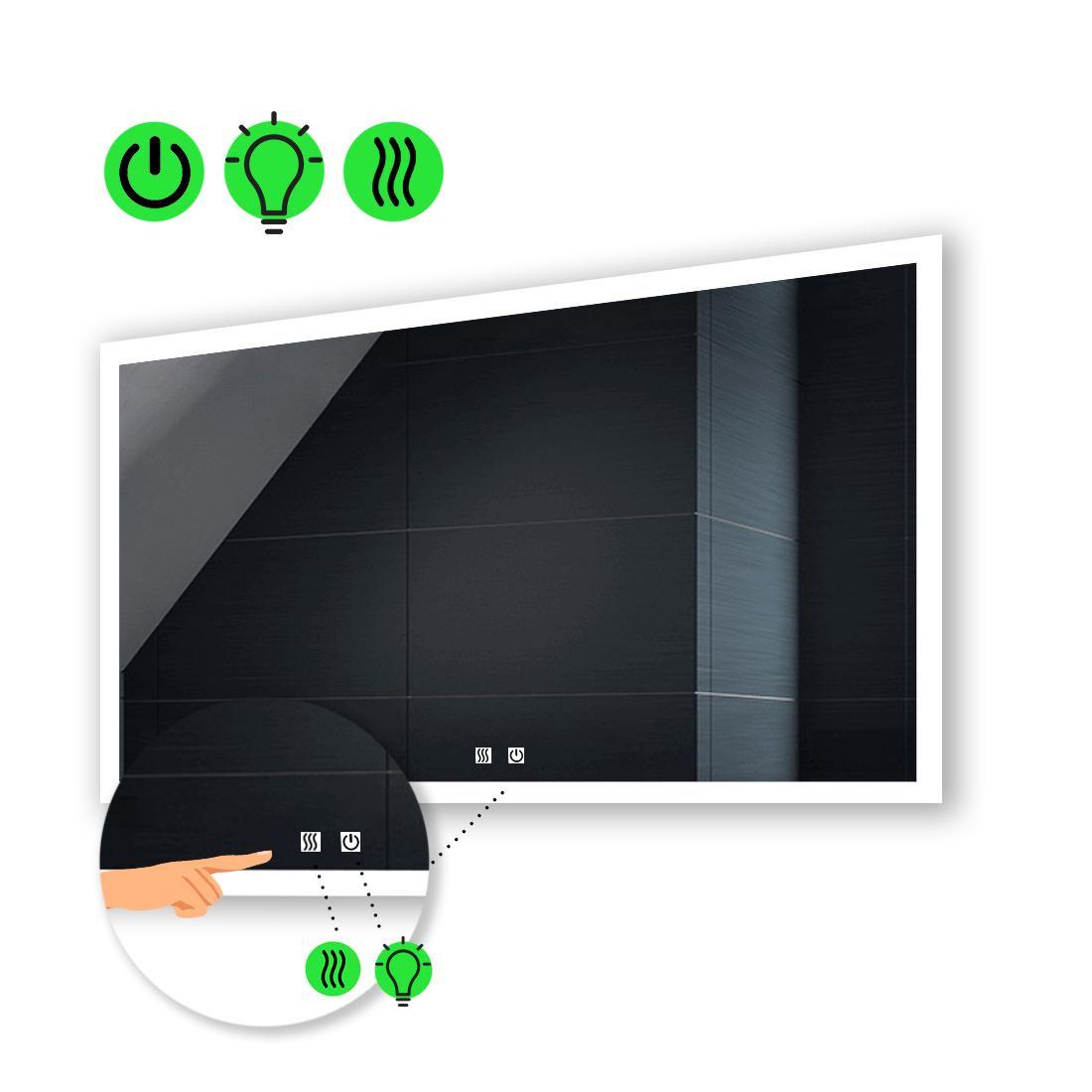 Зеркало Simphony LED с двумя сенсорами/подогревом 90x80 см (13498387) Зеркало Simphony LED с двумя сенсорами/подогревом 90x80 см (13498387)