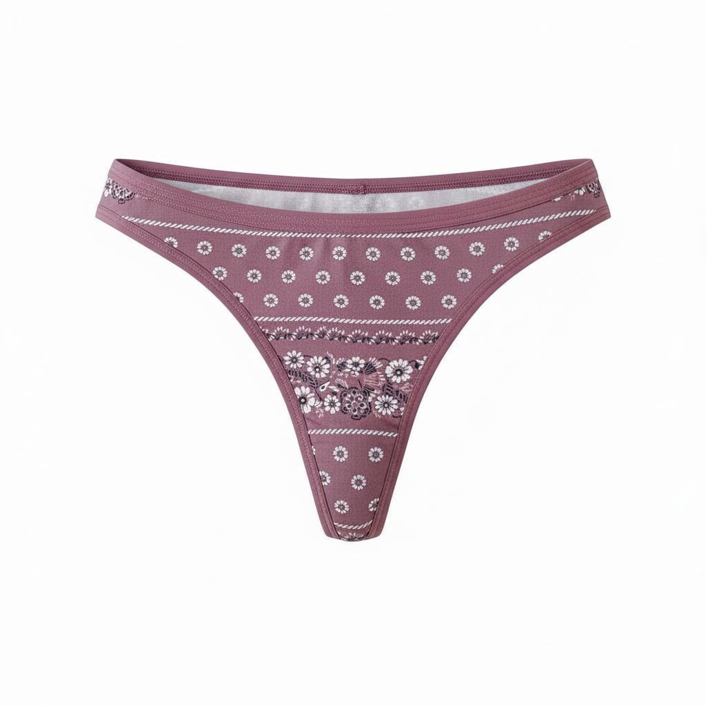 Трусики стринги Victoria's Secret Cotton Logo Thong Panty S Бордовый (23736633)