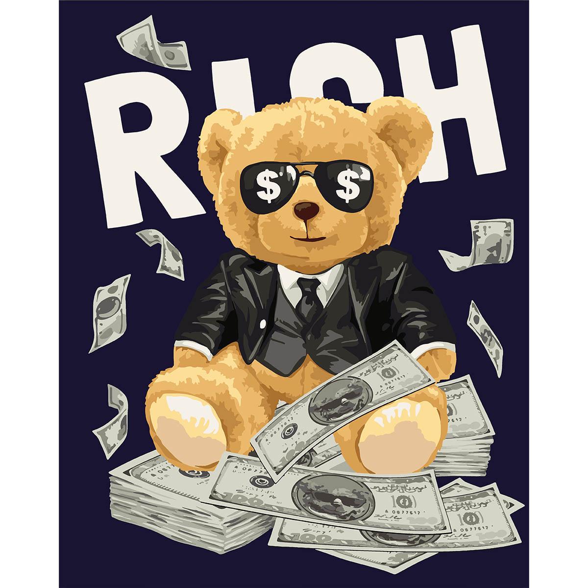 Картина по номерам Santi Денежный мишка 40x50 см (Top-954846)