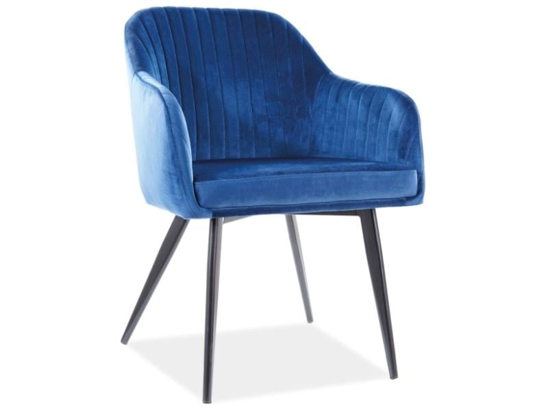 Стул ELINA velvet Черный/Синий (ELINAVCGR)