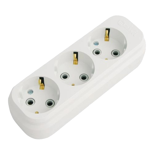 Колодка с заземлением Makel MGP131 3 розетки 2200 Вт Белый (31559777)