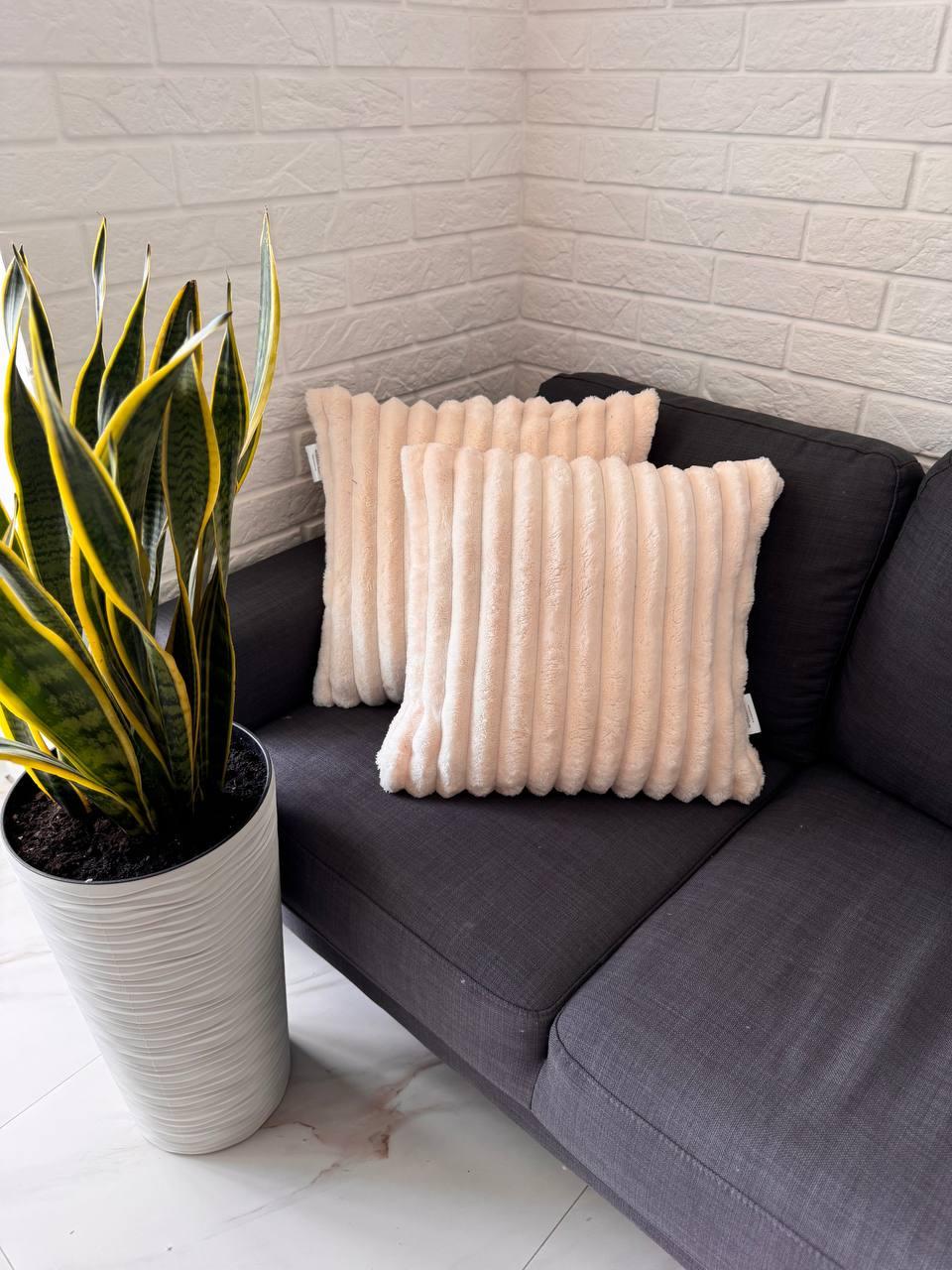 Наволочки декоративные Шарпей 2 шт. 50х50 см Бежевый (Д-dek-navolochka-001-04) - фото 1