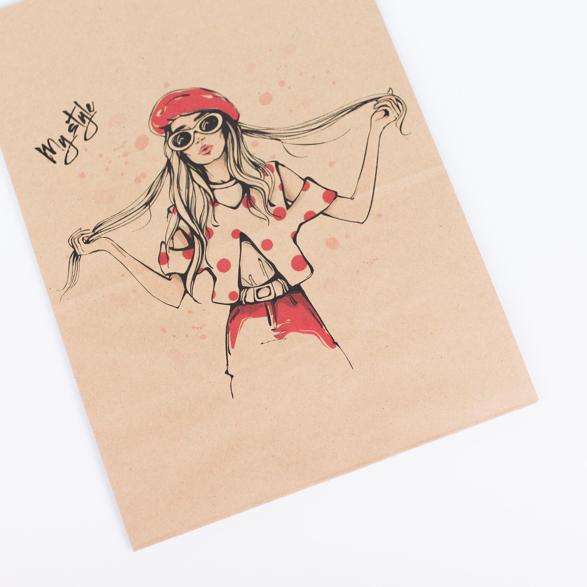 Пакет подарочный крафт 260х150х350 мм 20 шт. Коричневый - фото 3