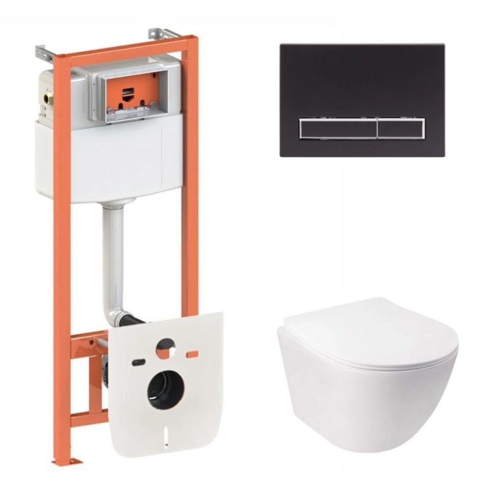 Готовое решение Qtap Jay подвесной унитаз Ultra Quiet/инсталляция Nest 4в1/кнопка Matt Black линейная/ершик (45139) Готовое решение Qtap Jay подвесной унитаз Ultra Quiet/инсталляция Nest 4в1/кнопка Matt Black линейная/ершик (45139)