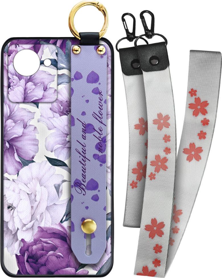 Чехол SHLab Realme C30s Beautiful Flower + два ремешка с карабином (31903)