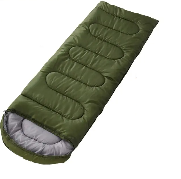 Спальний мішок ковдра з капюшоном Sleeping bag 220х70 см 1,3 кг Зелений (5977)