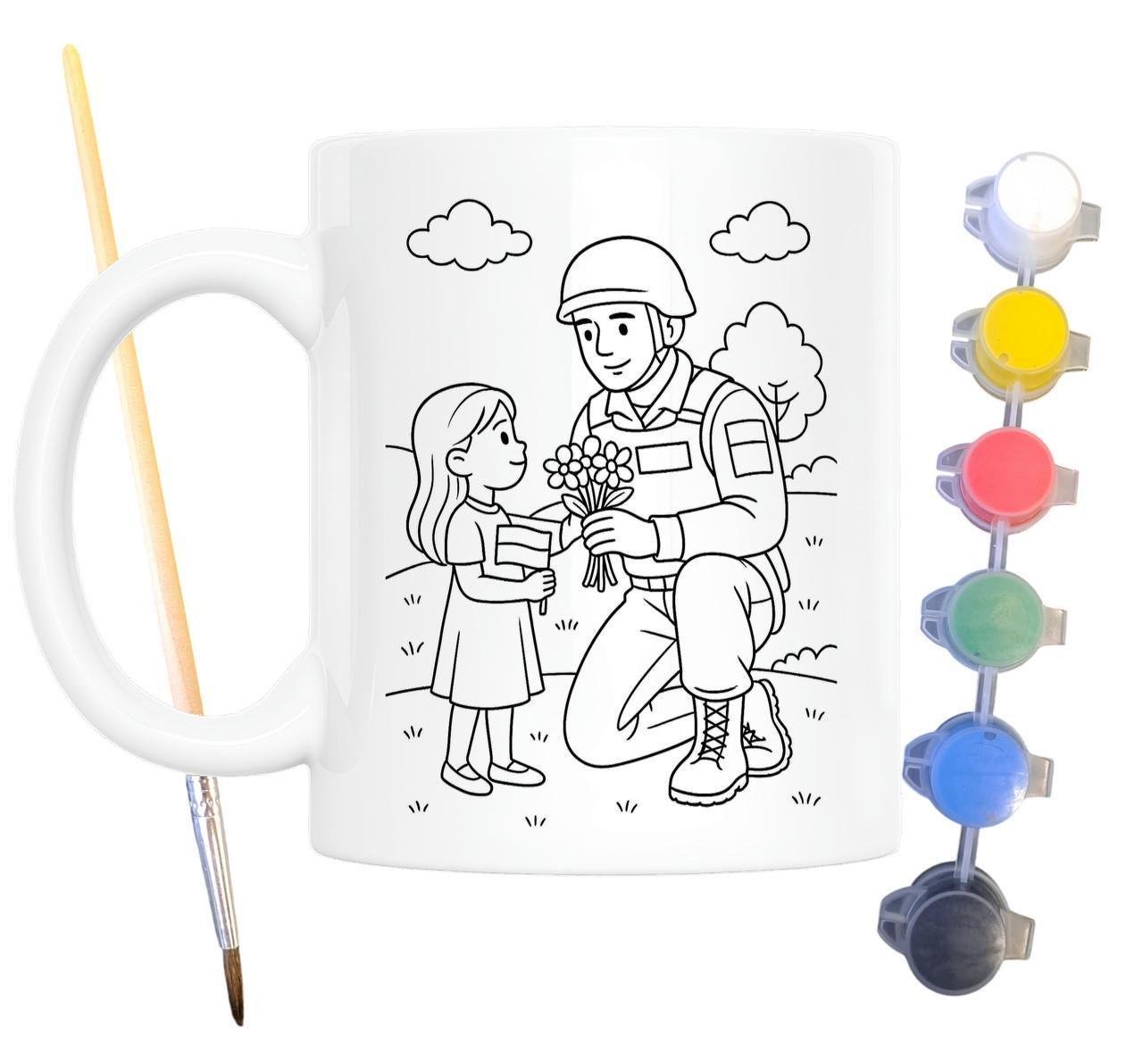 Набор для творчества кружка раскраска Защитники Украины 330 мл Белый (КР0152)