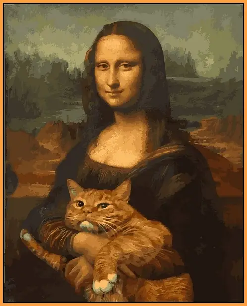 Картина по номерам Babylon Мона Лиза с котом 40x50 см (NB1172R)
