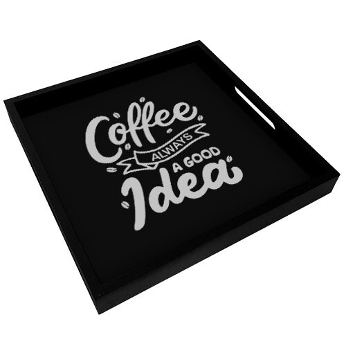 Дерев'яна таця Coffee always a good idea 33х33х4 см (PDN_19N002_BL)