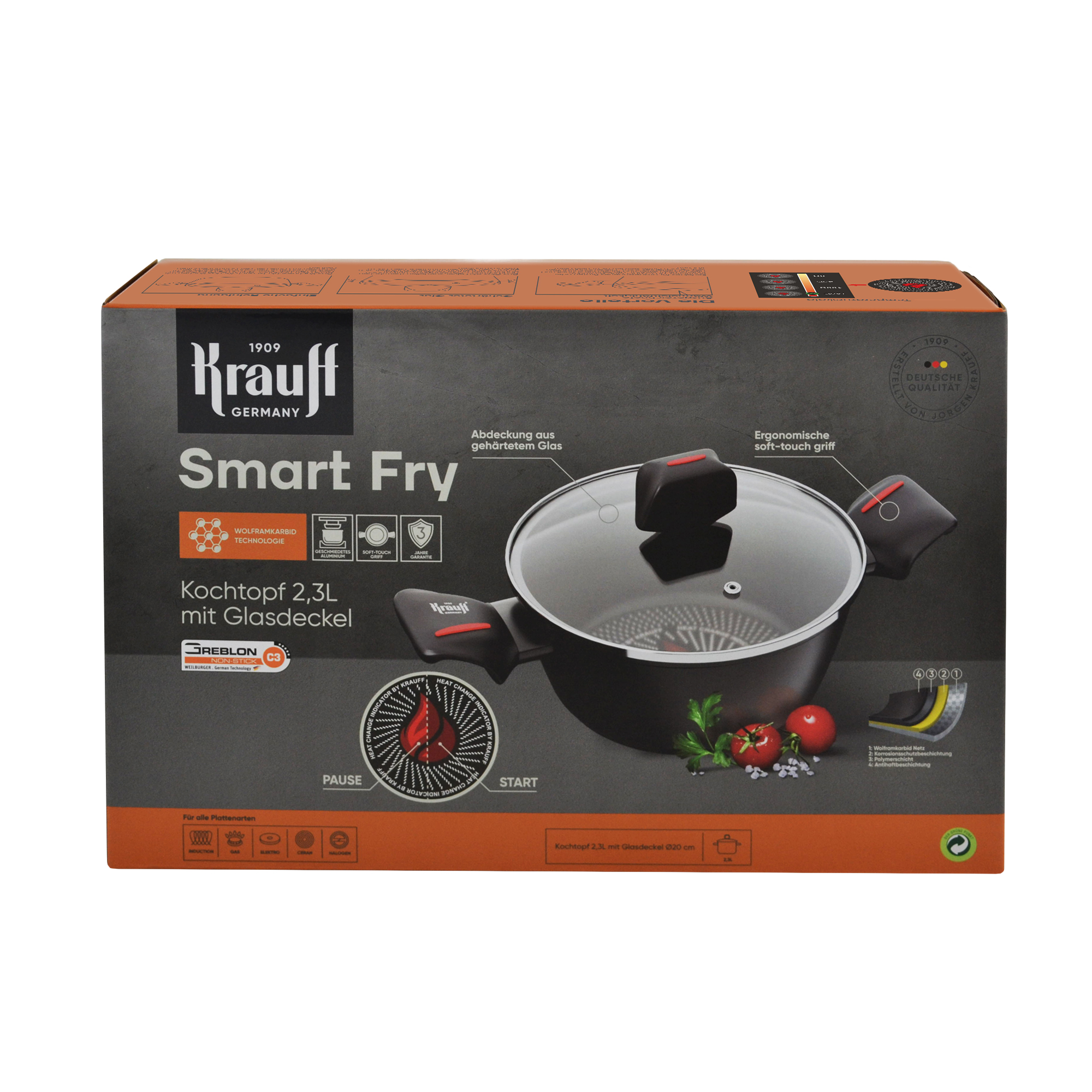 Набір каструль Krauff Smart Fry з кухонною дошкою 2,3 л/6,6 л (55-333-544) - фото 5 Набір каструль Krauff Smart Fry з кухонною дошкою 2,3 л/6,6 л (55-333-544) - фото 5