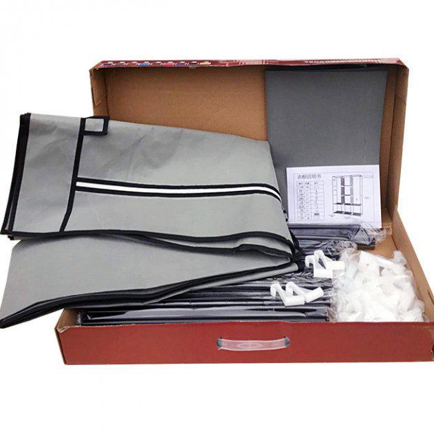 Шкаф тканевый HCX на 3 секции 88130 130х45х175 см Серый (14423-3) - фото 3 Шкаф тканевый HCX на 3 секции 88130 130х45х175 см Серый (14423-3) - фото 3