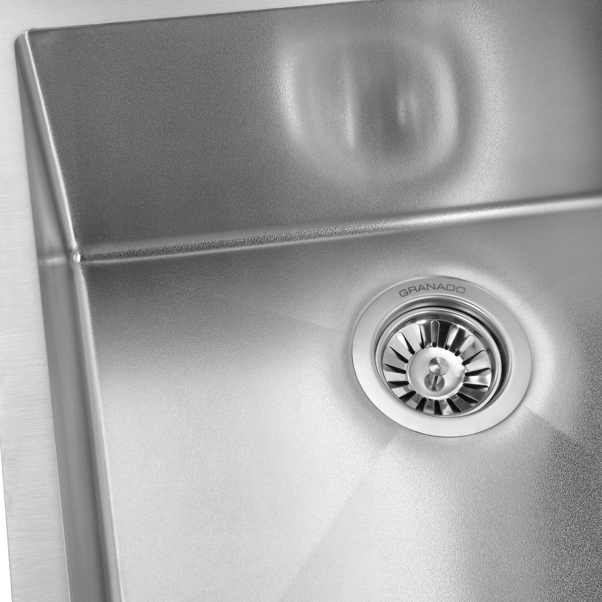 Мийка для кухні Granado Under top Max Steel S201 Textures 53х43х22 см - фото 6 Мийка для кухні Granado Under top Max Steel S201 Textures 53х43х22 см - фото 6
