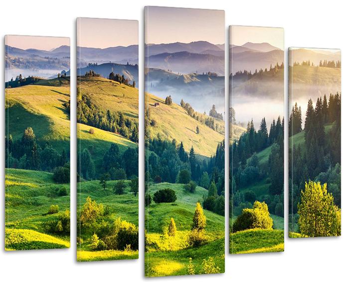 Картина модульная в гостиную/спальню Рассвет гор 110x160 cм (LM010_5)