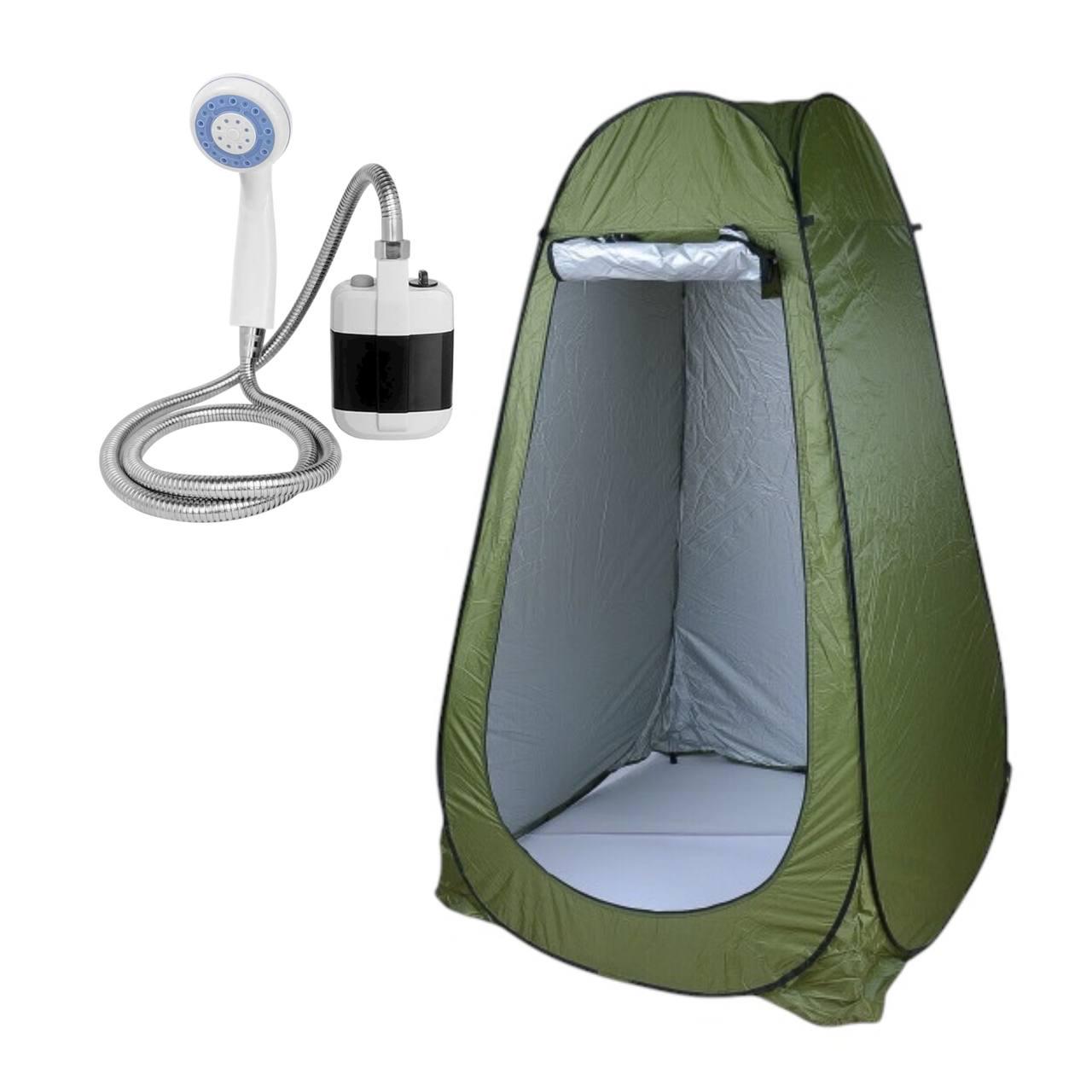 Намет-кабінка туристична складана з акумуляторним душем 190х120х120 см Зелений (6dcc9111)