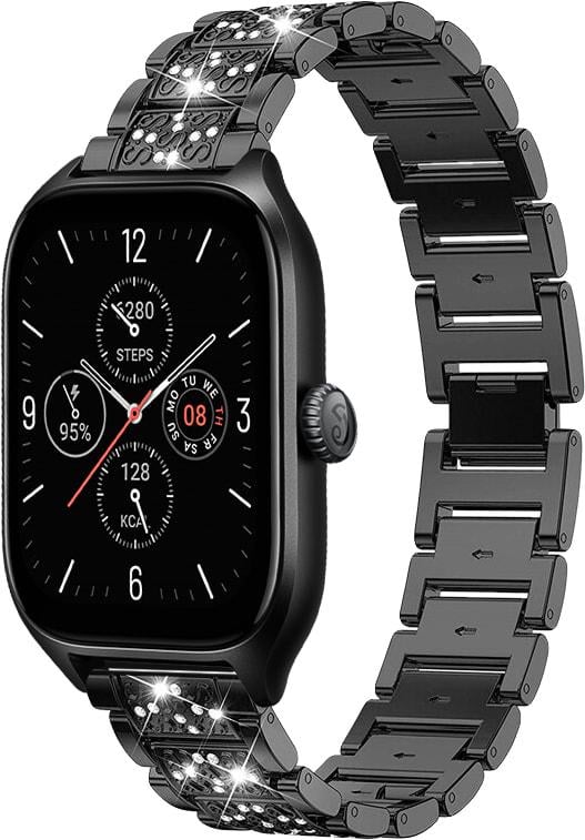 Браслет металлический Glam для Amazfit GTS 4/Mini Black (32818-2B)