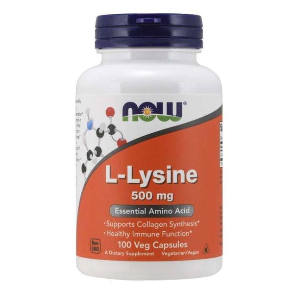 Лизин NOW Foods L-Lysine 500 mg 100 Veg Caps