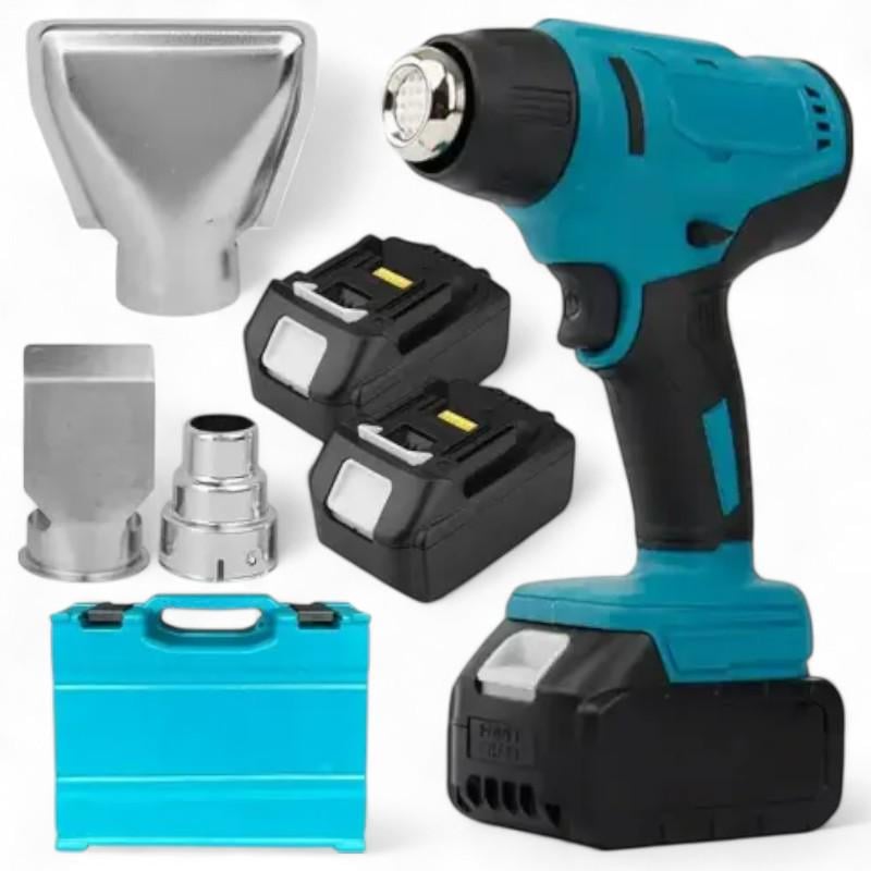 Фен будівельний акумуляторний у кейсі з 3 насадками/2 акумулятори 48 В - фото 3